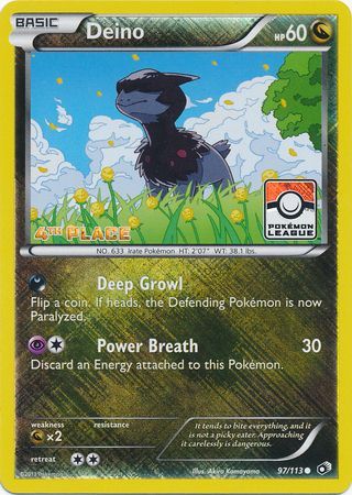 Deino (97/113) (League Promo 4th Place) [Black & White: Legendary Treasures] | Exor Games Truro