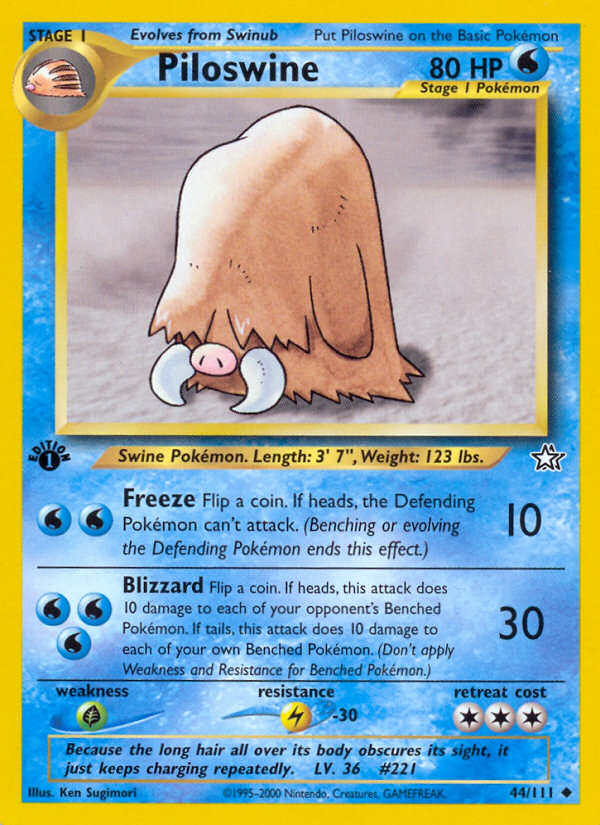 Piloswine (44/111) [Neo Genesis 1st Edition] | Exor Games Truro