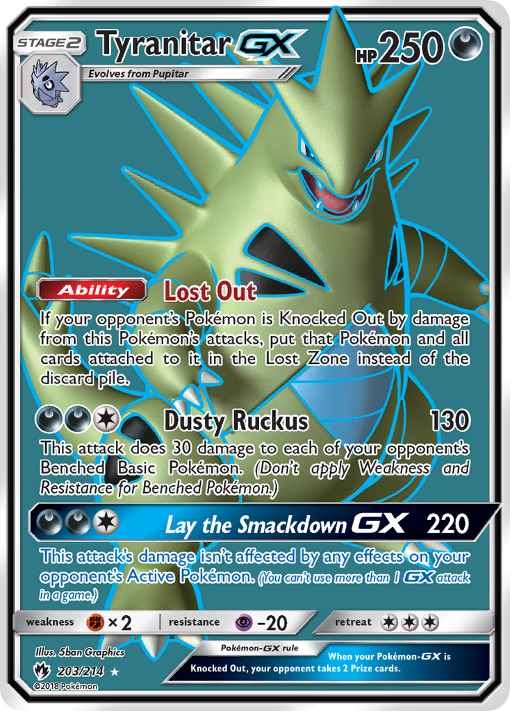 Tyranitar GX (203/214) [Sun & Moon: Lost Thunder] | Exor Games Truro