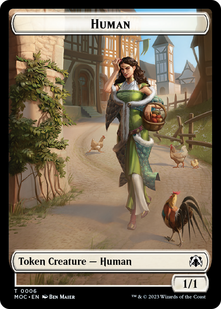 Zombie Knight // Human (6) Double-Sided Token [March of the Machine Commander Tokens] | Exor Games Truro