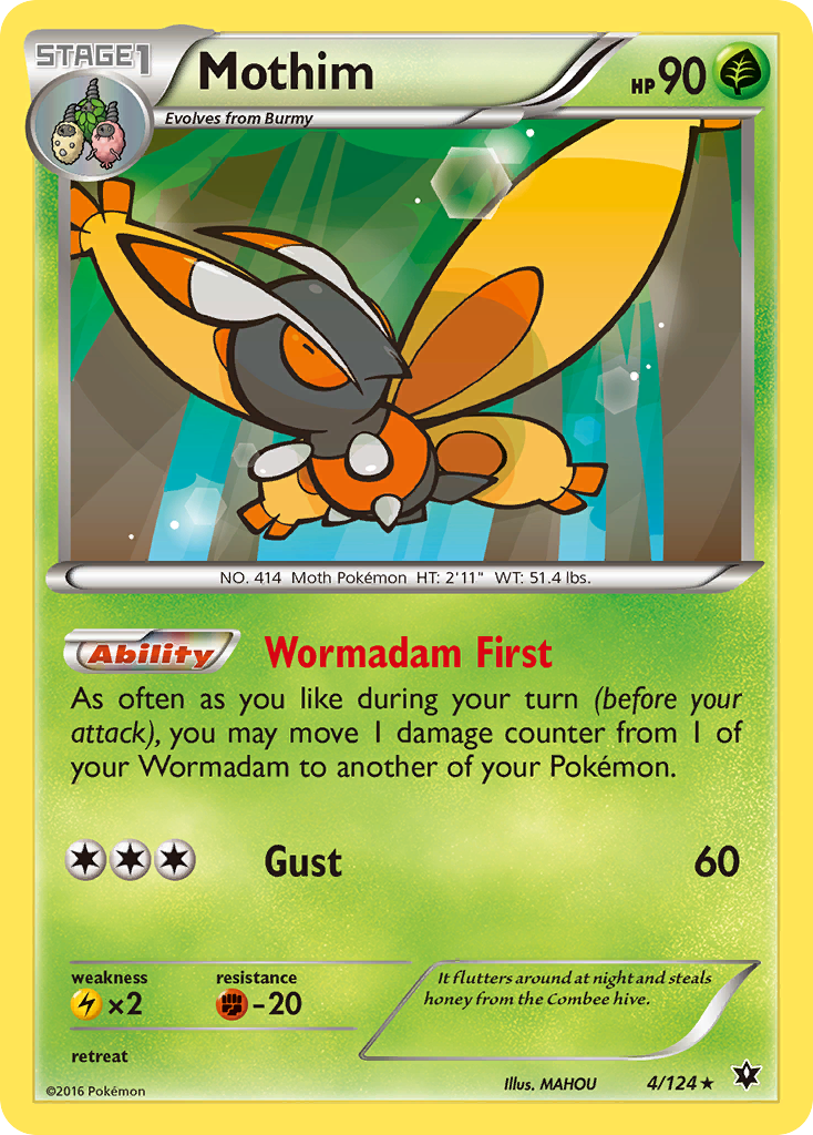 Mothim (4/124) [XY: Fates Collide] | Exor Games Truro