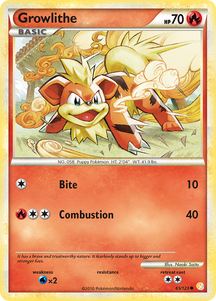 Growlithe (65/123) [HeartGold & SoulSilver: Base Set] | Exor Games Truro