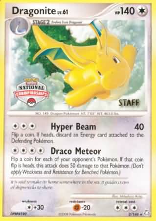 Dragonite (2/146) (National Championship Staff) [Diamond & Pearl: Legends Awakened] | Exor Games Truro