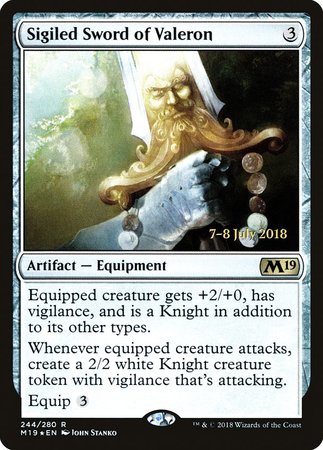 Sigiled Sword of Valeron [Core Set 2019 Promos] | Exor Games Truro