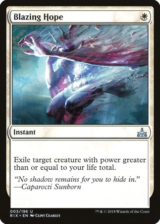 Blazing Hope [Rivals of Ixalan] | Exor Games Truro
