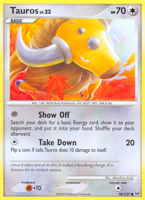 Tauros (98/127) [Platinum: Base Set] | Exor Games Truro