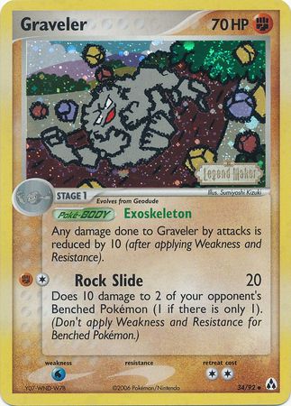 Graveler (34/92) (Stamped) [EX: Legend Maker] | Exor Games Truro