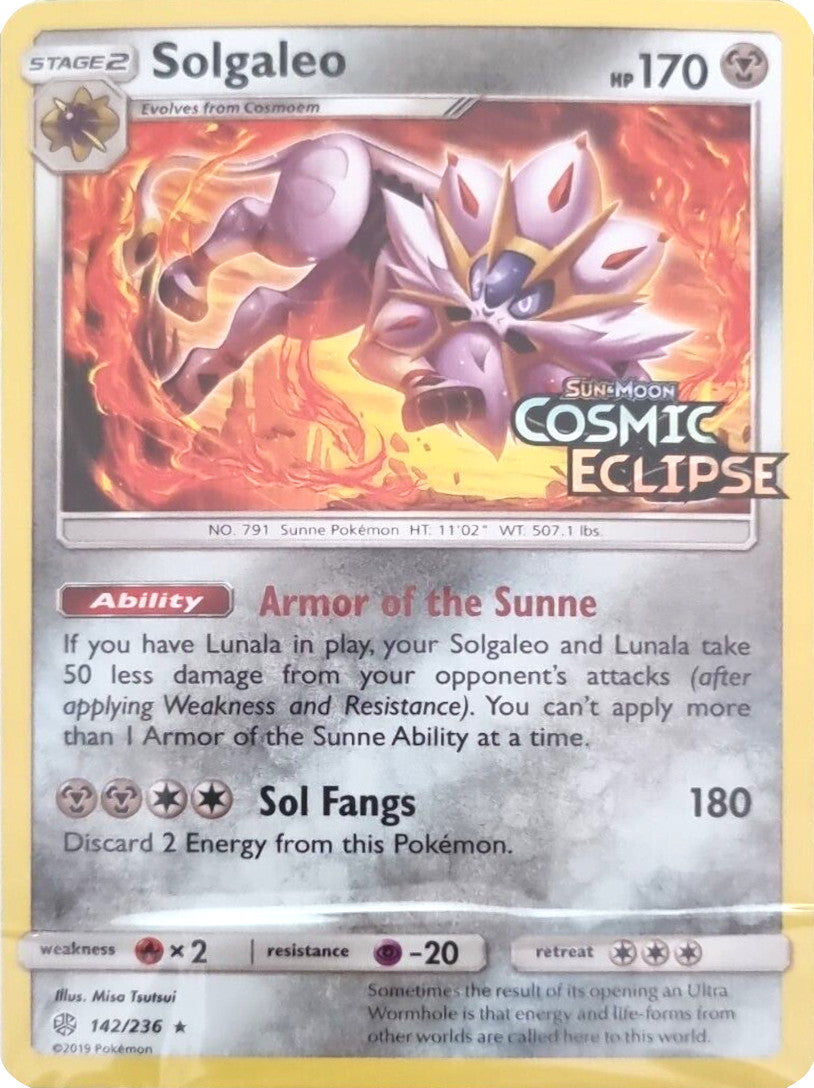 Solgaleo (142/236) (Cosmic Eclipse Stamped) [Sun & Moon: Cosmic Eclipse] | Exor Games Truro