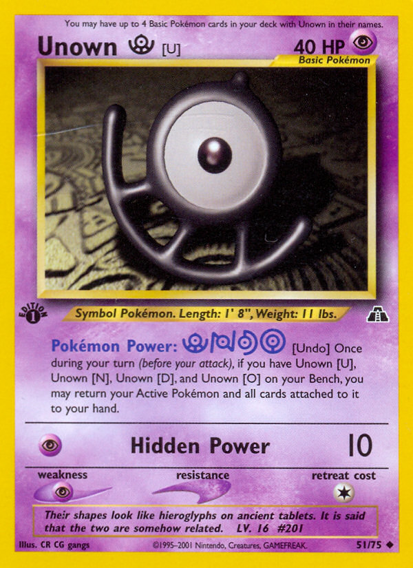 Unown [U] (51/75) [Neo Discovery 1st Edition] | Exor Games Truro