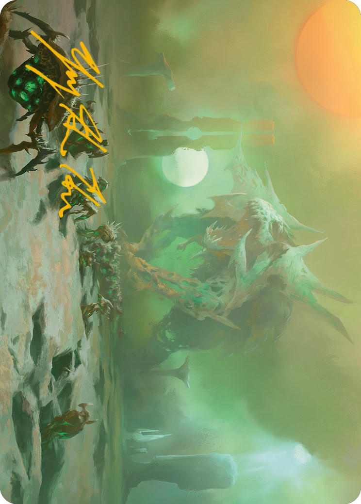 Green Sun's Twilight Art Card (Gold-Stamped Signature) [Phyrexia: All Will Be One Art Series] | Exor Games Truro