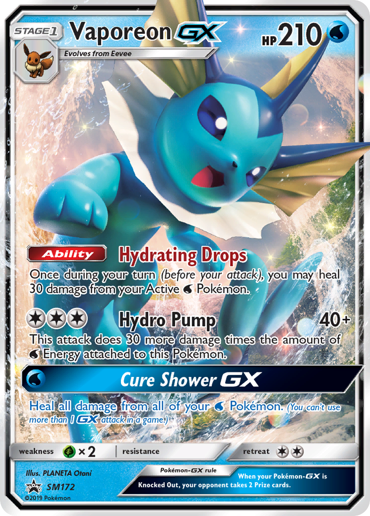 Vaporeon GX (SM172) [Sun & Moon: Black Star Promos] | Exor Games Truro