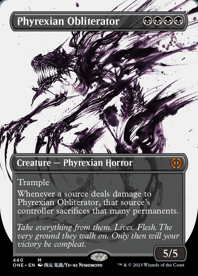 Phyrexian Obliterator (Borderless Ichor Step-and-Compleat Foil) [Phyrexia: All Will Be One] | Exor Games Truro