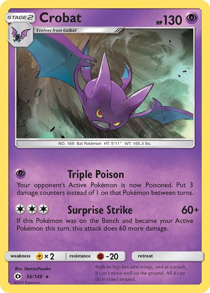 Crobat (56/149) (Prerelease Kit Exclusive) (Theme Deck Exclusive) [Sun & Moon: Base Set] | Exor Games Truro