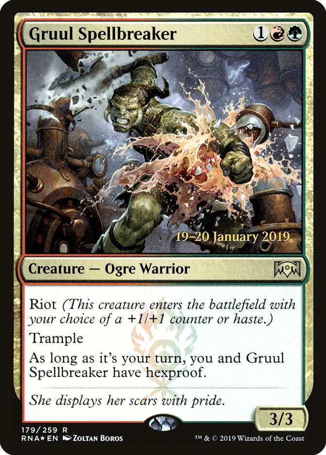 Gruul Spellbreaker [Ravnica Allegiance Prerelease Promos] | Exor Games Truro