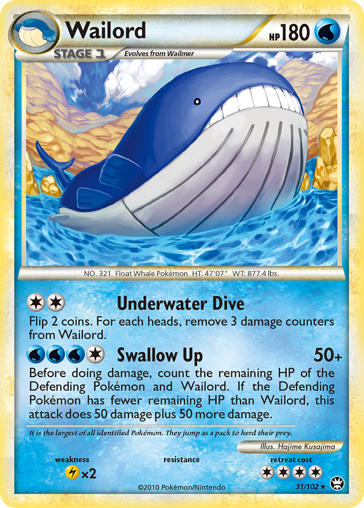 Wailord (31/102) [HeartGold & SoulSilver: Triumphant] | Exor Games Truro