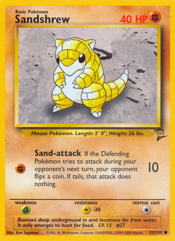 Sandshrew (91/130) [Base Set 2] | Exor Games Truro