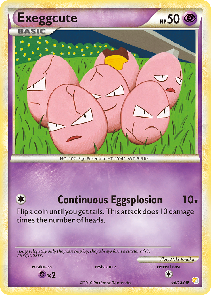 Exeggcute (63/123) [HeartGold & SoulSilver: Base Set] | Exor Games Truro