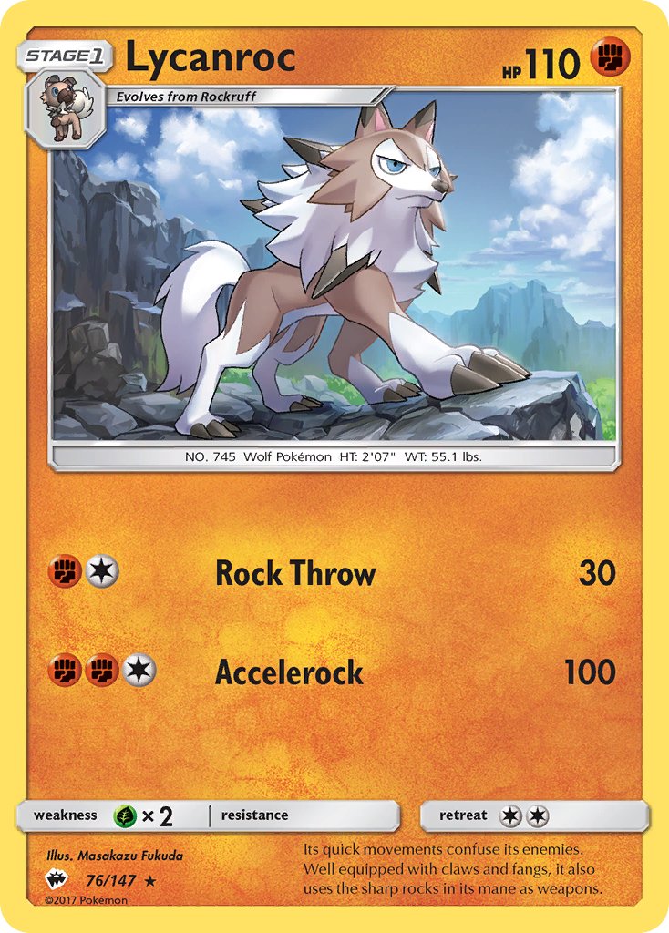 Lycanroc (76/147) (Theme Deck Exclusive) [Sun & Moon: Burning Shadows] | Exor Games Truro