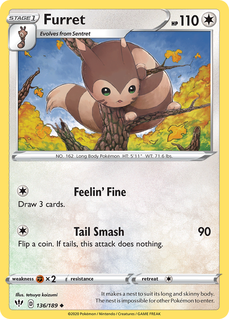 Furret (136/189) [Sword & Shield: Darkness Ablaze] | Exor Games Truro