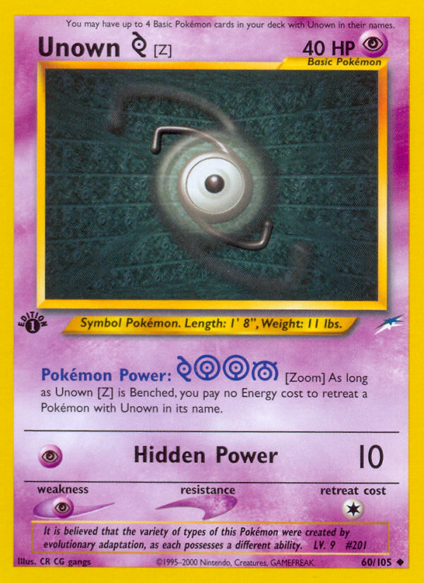 Unown [Z] (60/105) [Neo Destiny 1st Edition] | Exor Games Truro