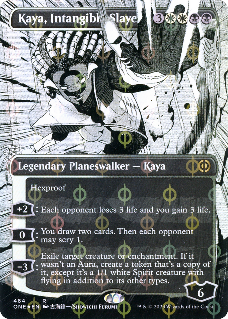 Kaya, Intangible Slayer (Borderless Manga Step-and-Compleat Foil) [Phyrexia: All Will Be One] | Exor Games Truro