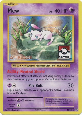 Mew (53/108) (League Promo 4th Place) [XY: Evolutions] | Exor Games Truro