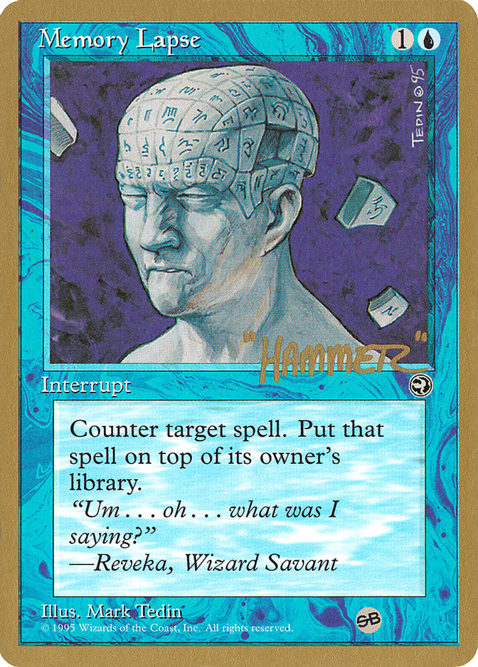 Memory Lapse (Runes) (Shawn "Hammer" Regnier) (SB) [Pro Tour Collector Set] | Exor Games Truro