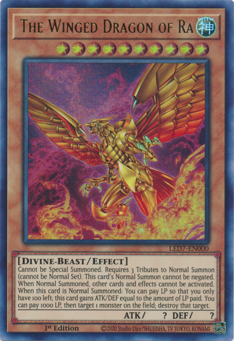 The Winged Dragon of Ra (Alternate Art) [LED7-EN000] Ultra Rare | Exor Games Truro