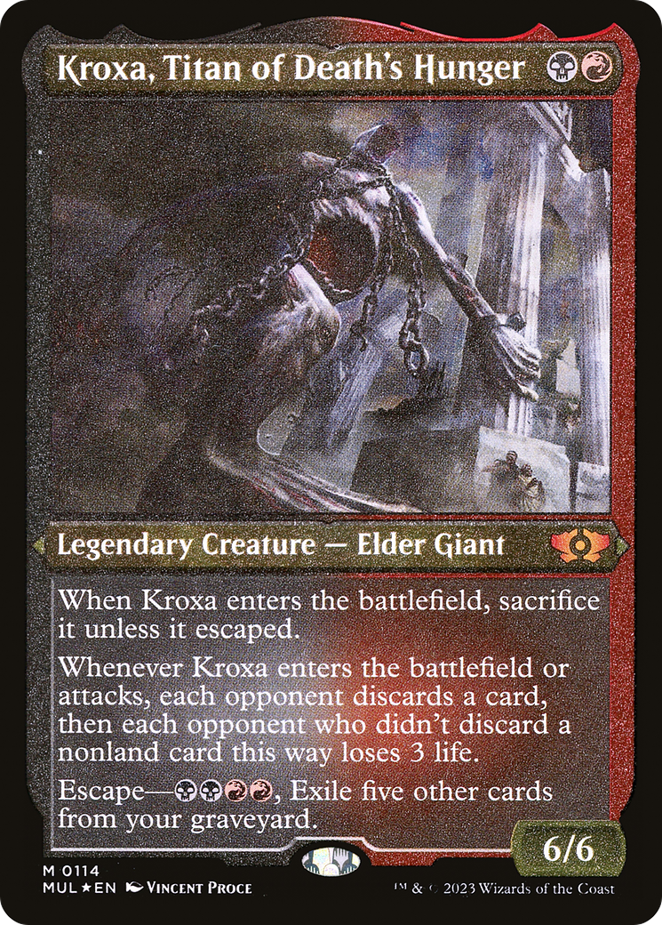 Kroxa, Titan of Death's Hunger (Foil Etched) [Multiverse Legends] | Exor Games Truro