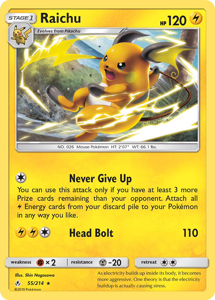 Raichu (55/214) [Sun & Moon: Unbroken Bonds] | Exor Games Truro
