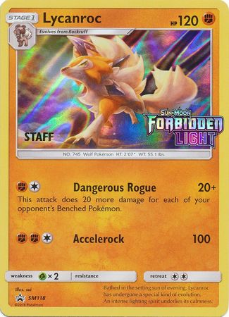 Lycanroc (SM118) (Staff Prerelease Promo) [Sun & Moon: Black Star Promos] | Exor Games Truro