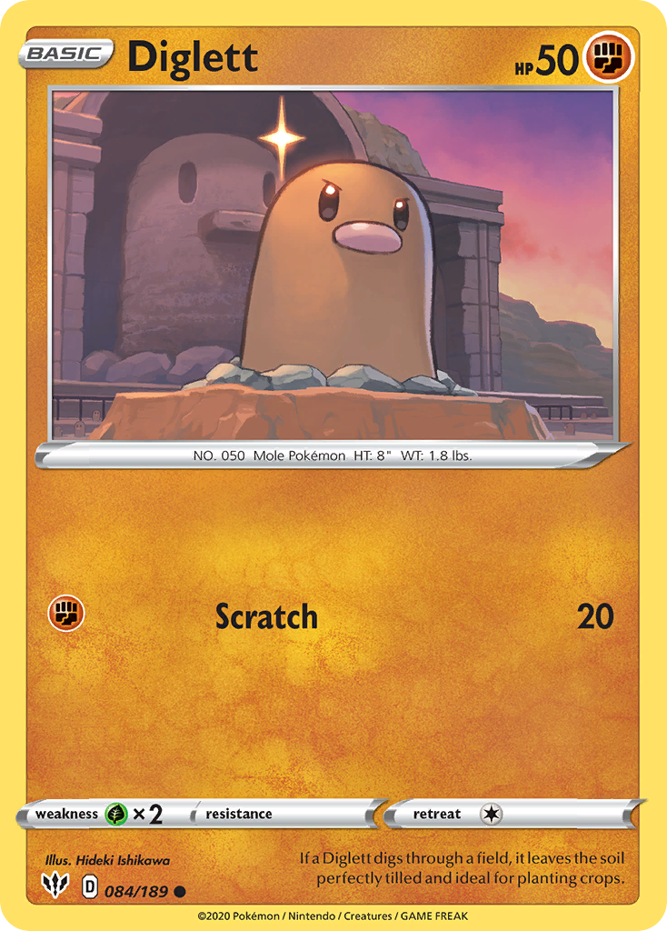 Diglett (084/189) [Sword & Shield: Darkness Ablaze] | Exor Games Truro