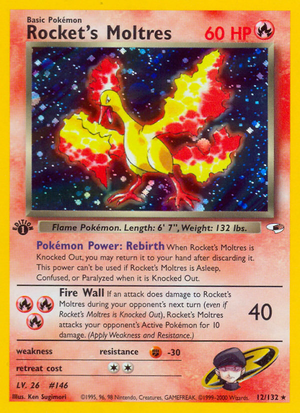 Rocket's Moltres (12/132) [Gym Heroes 1st Edition] | Exor Games Truro