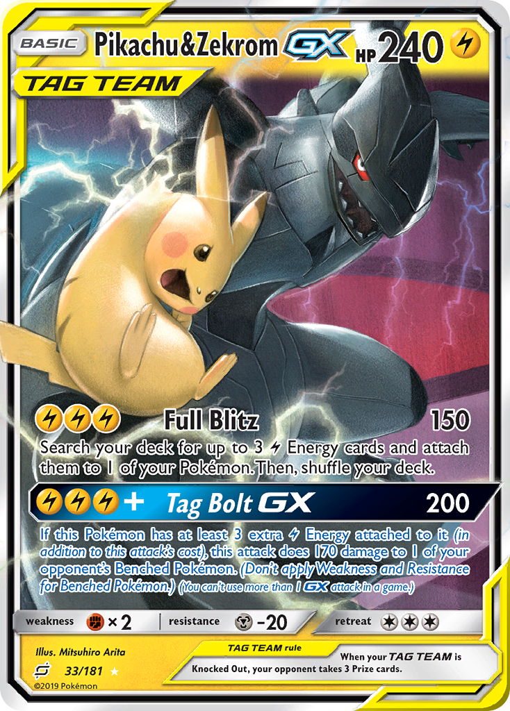 Pikachu & Zekrom GX (33/181) [Sun & Moon: Team Up] | Exor Games Truro