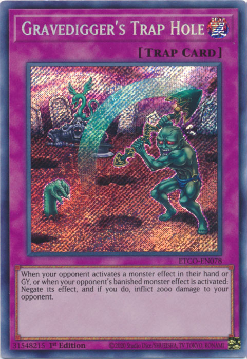 Gravedigger's Trap Hole [ETCO-EN078] Secret Rare | Exor Games Truro