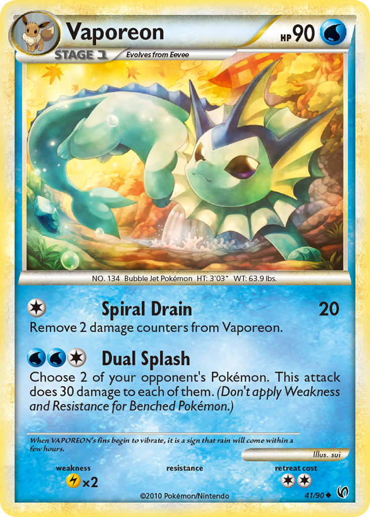 Vaporeon (41/90) [HeartGold & SoulSilver: Undaunted] | Exor Games Truro