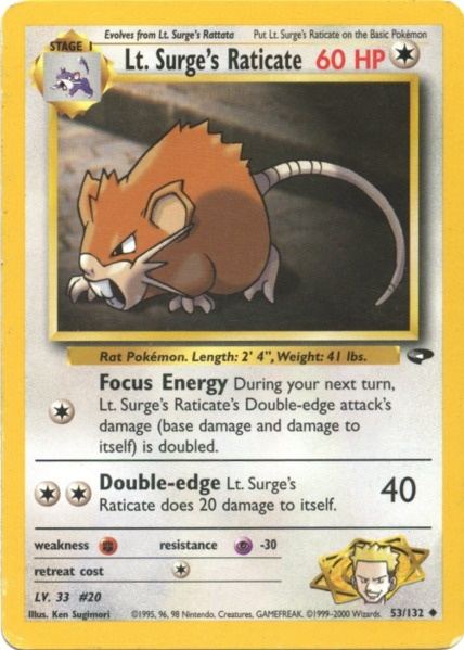 Lt. Surge's Raticate (53/132) [Gym Challenge Unlimited] | Exor Games Truro