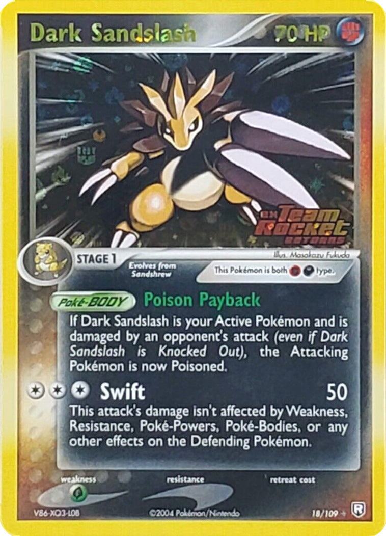 Dark Sandslash (18/109) (Stamped) [EX: Team Rocket Returns] | Exor Games Truro