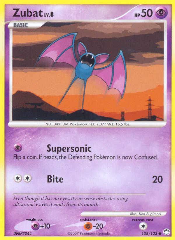 Zubat (108/123) [Diamond & Pearl: Mysterious Treasures] | Exor Games Truro