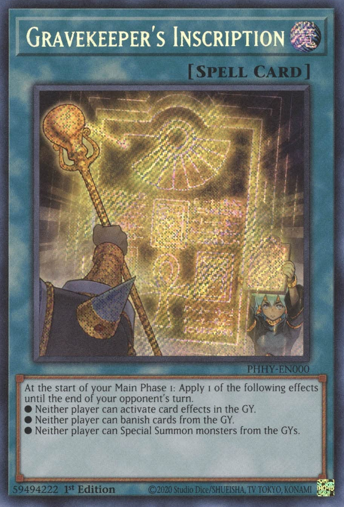 Gravekeeper's Inscription [PHHY-EN000] Secret Rare | Exor Games Truro