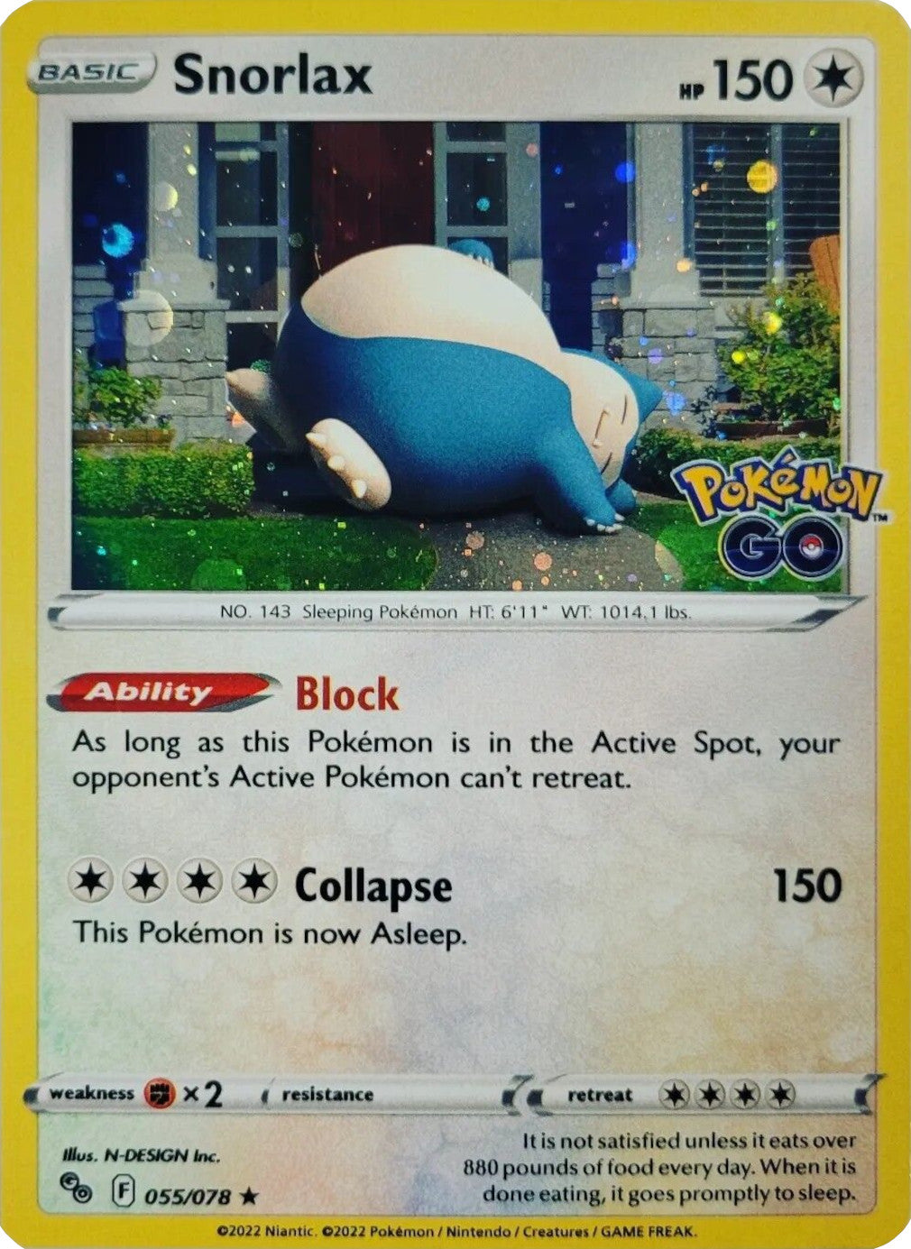 Snorlax (055/078) (Cosmos Holo) [Pokémon GO] | Exor Games Truro