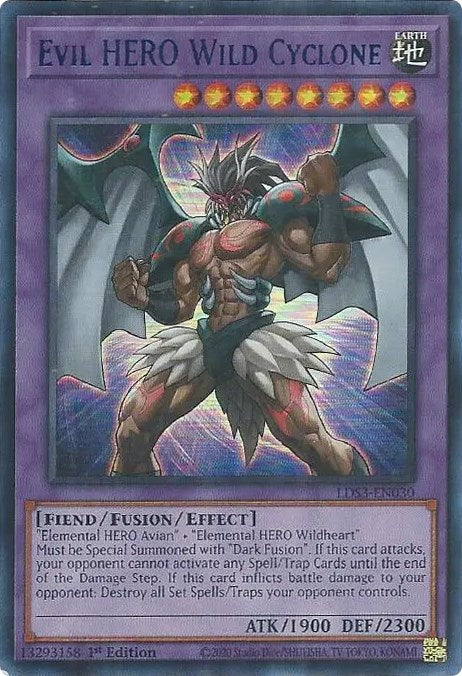 Evil HERO Wild Cyclone (Blue) [LDS3-EN030] Ultra Rare | Exor Games Truro