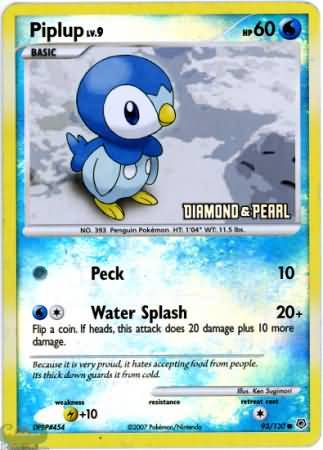 Piplup (93/130) [Burger King Promos: 2008 Collection] | Exor Games Truro