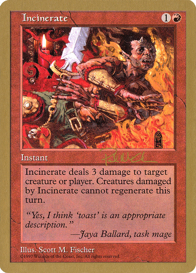 Incinerate (Paul McCabe) [World Championship Decks 1997] | Exor Games Truro