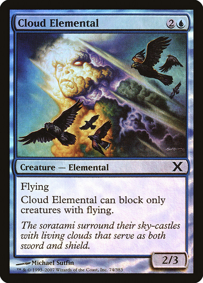 Cloud Elemental (Premium Foil) [Tenth Edition] | Exor Games Truro