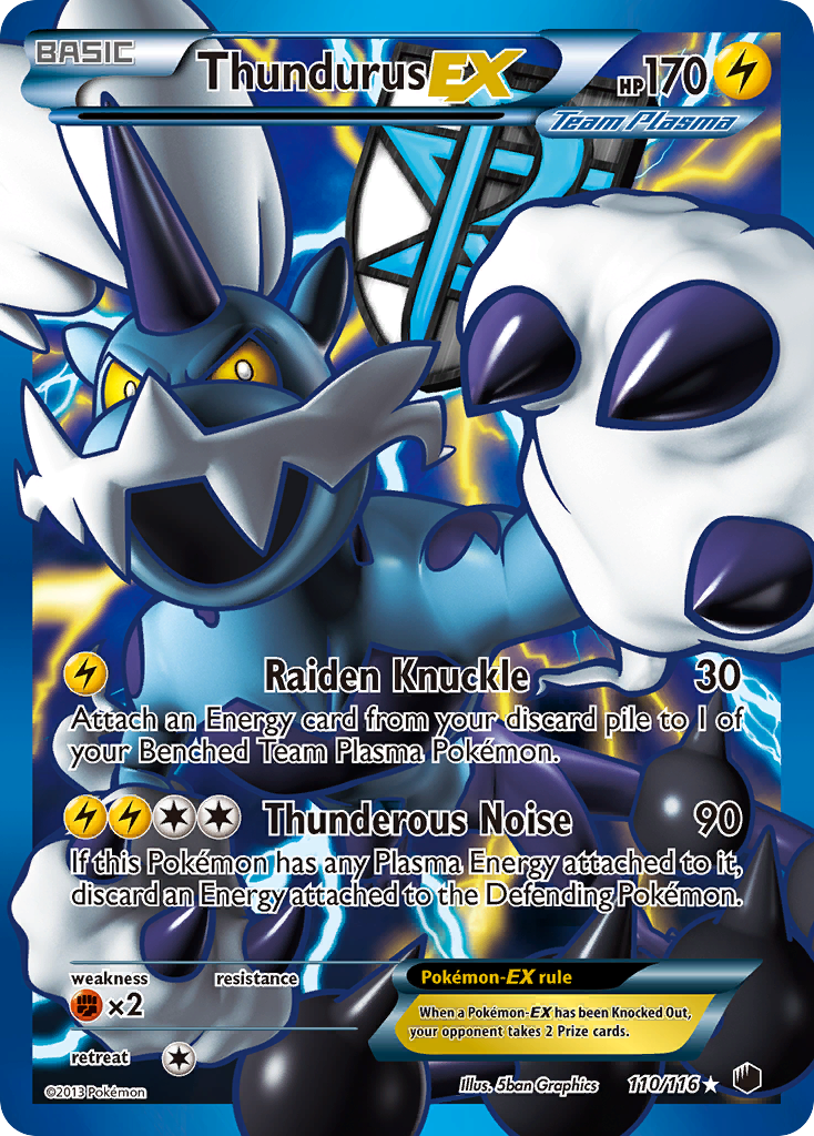 Thundurus EX (110/116) [Black & White: Plasma Freeze] | Exor Games Truro