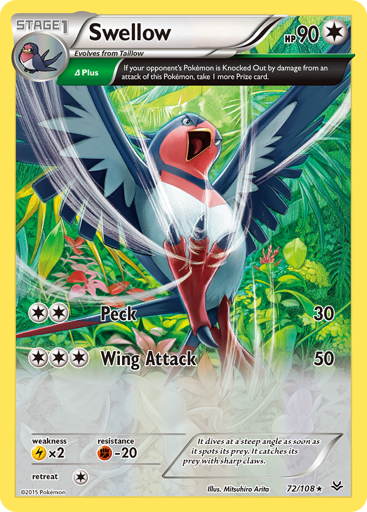 Swellow (72/108) [XY: Roaring Skies] | Exor Games Truro