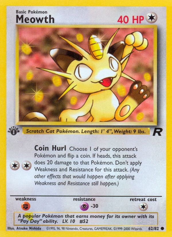 Meowth (62/82) [Team Rocket 1st Edition] | Exor Games Truro