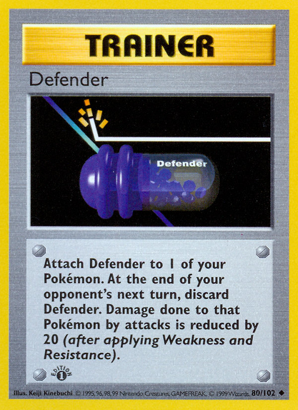 Defender (80/102) (Shadowless) [Base Set 1st Edition] | Exor Games Truro