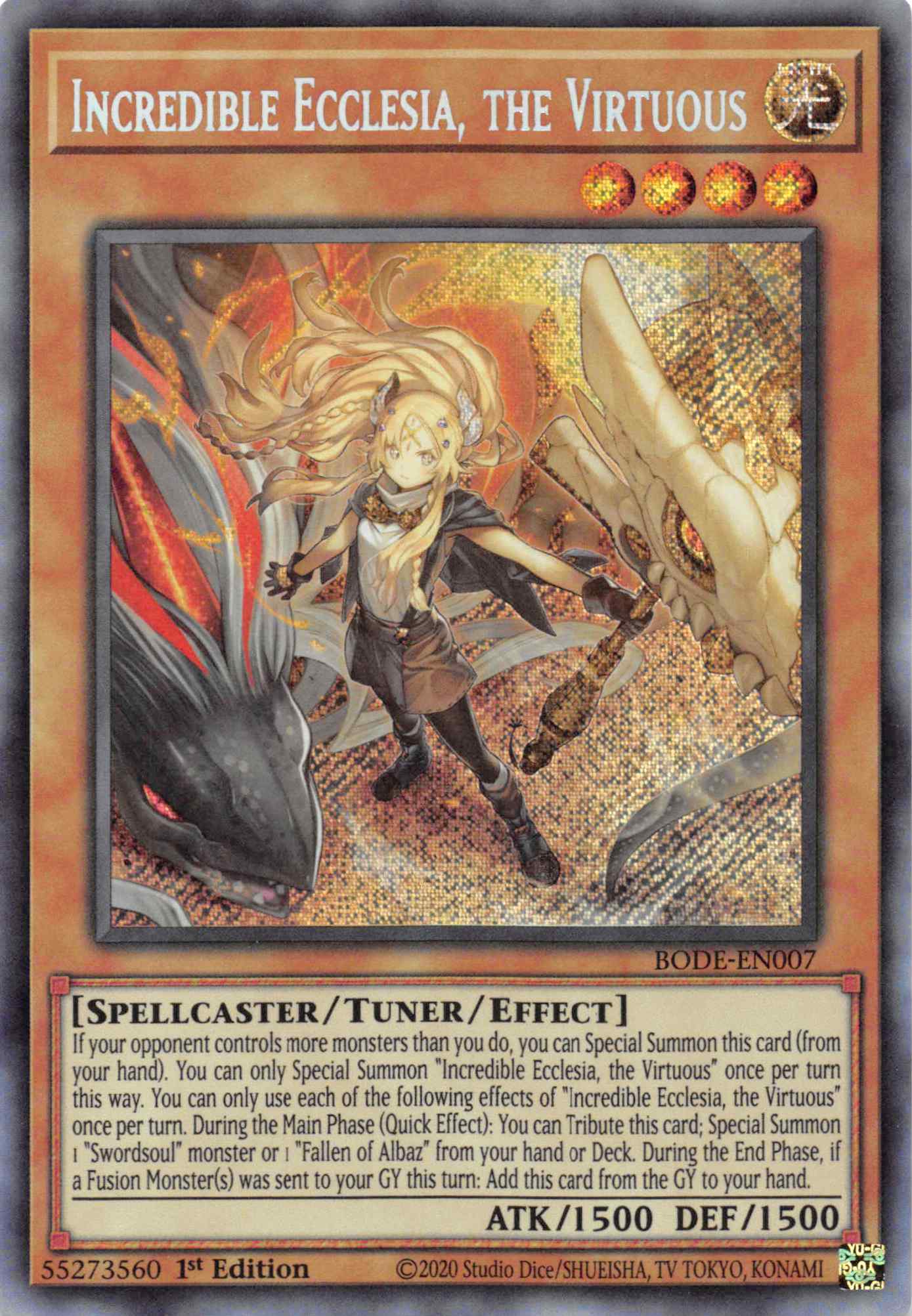 Incredible Ecclesia, the Virtuous [BODE-EN007] Secret Rare | Exor Games Truro